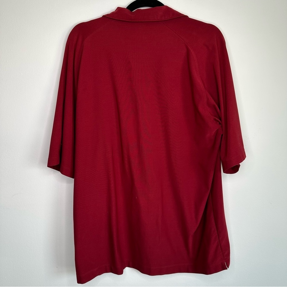 Nike Fit Dry Red Quarter Zip Short Sleeve Shirt Size Large - Picture 2 of 9